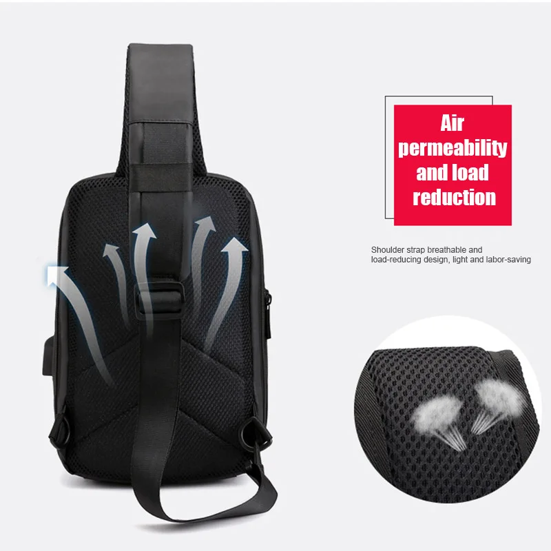 NEW Men Chest Bag Shoulder Crossbody Bag Waterproof Large Capacity for Mobile Phone