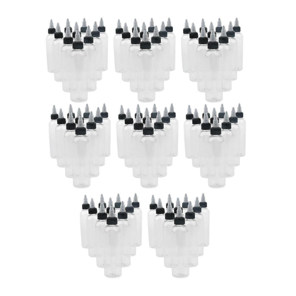 80x 120ML Plastic Squeeze Bottles With Twist Cap Tip Applicator/Glue Bottle