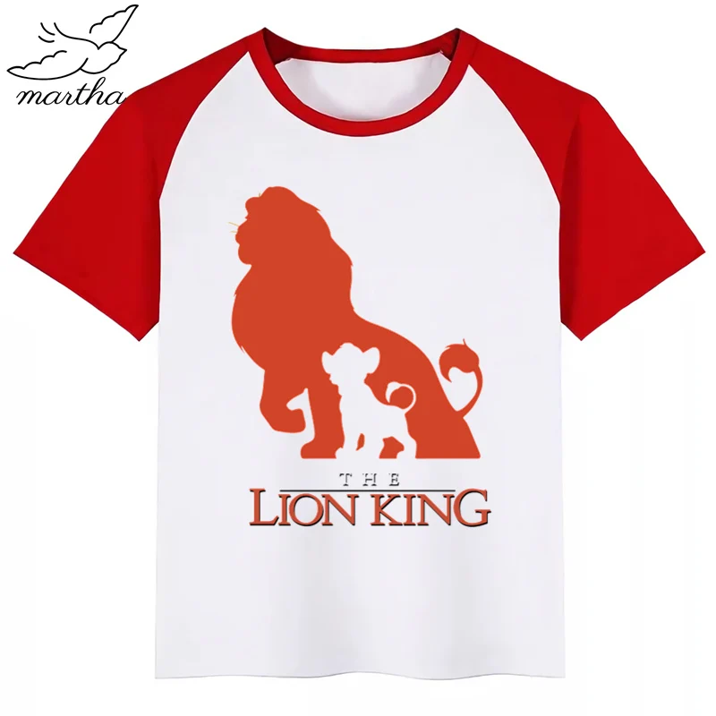 Летняя модная футболка для мальчиков и девочек детская футболка с принтом «Король Лев» и «Тимон и Пумба» милые детские топы с Simba, одежда для малышей