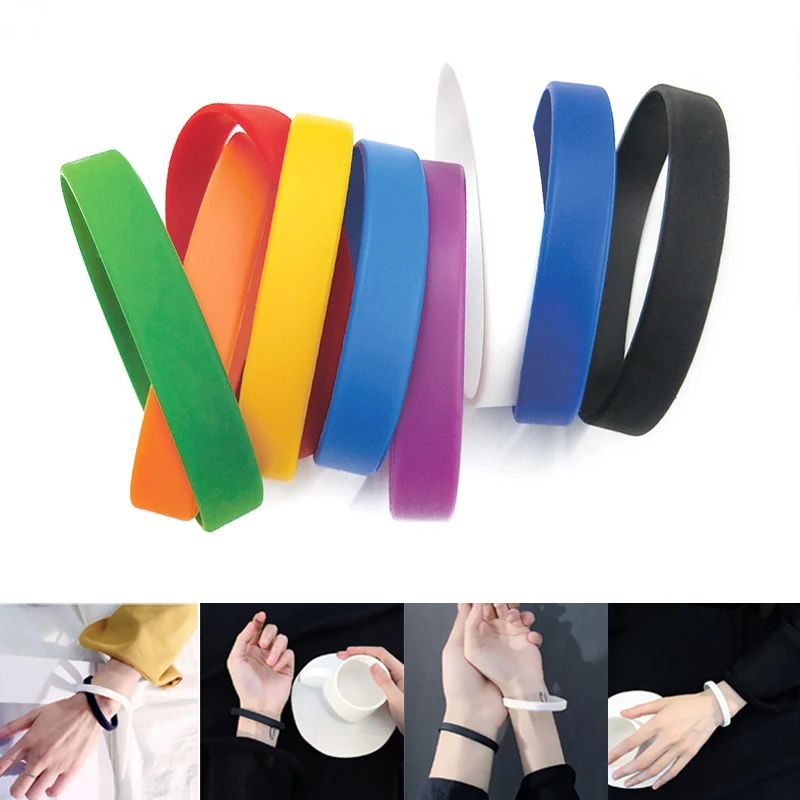 Silicone Wristband Bracelet Sports Casual Bracelet Female Men Pure Color For Simple Women Unisex Bracelet