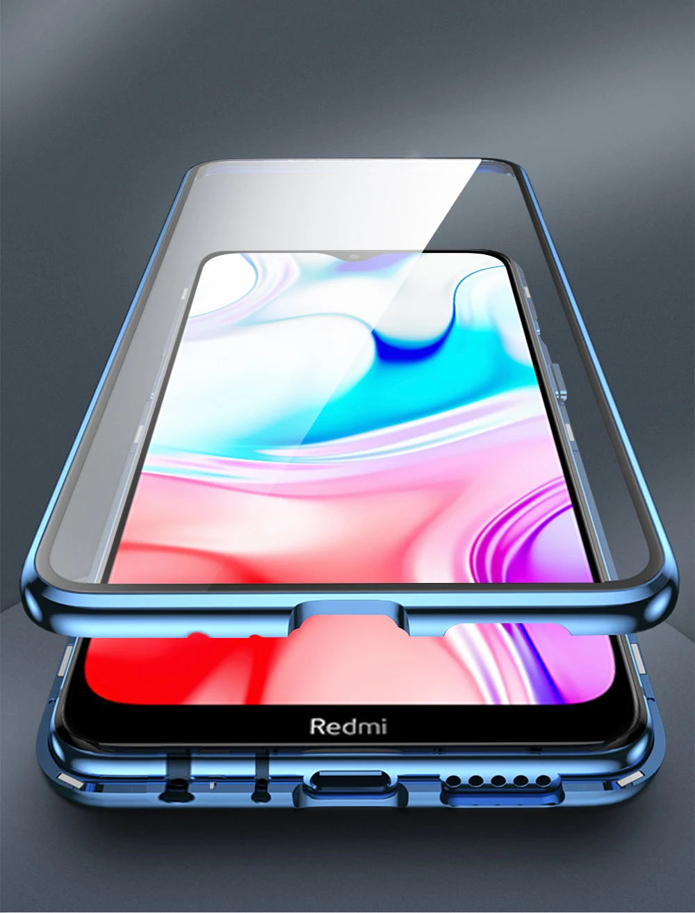 Магнитный чехол для Redmi 8 8A, двусторонний чехол из закаленного стекла, металлический чехол на магните, задняя крышка для Xiaomi Redmi 8 8A 8 A, чехол Global
