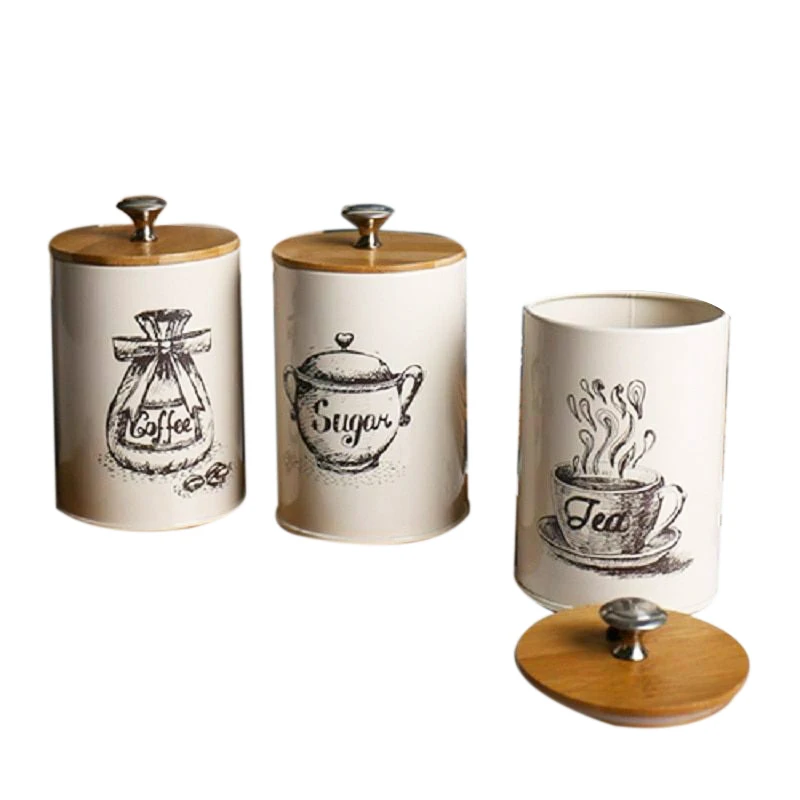 

3Pcs/Set Storage Tanks Kitchen Utensils Multifunction Tea Coffee Sugar Box Case