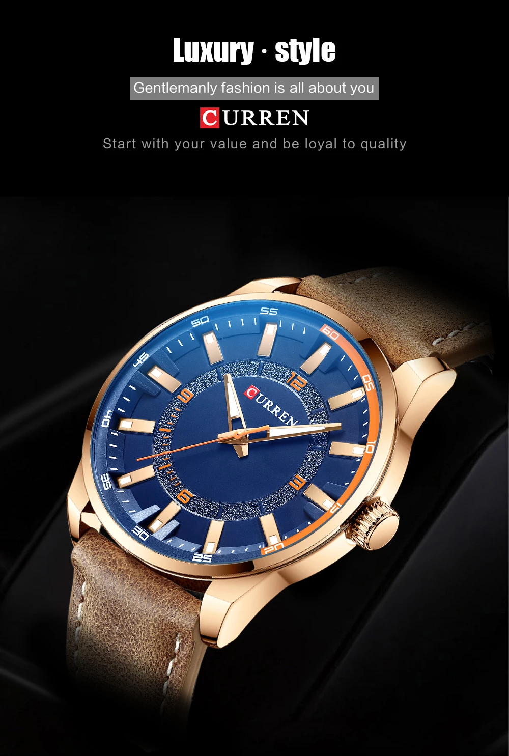 Herren Schwarz Casual Leder Quarz Einfache Kreative Uhr Geeignet für_voghion.com