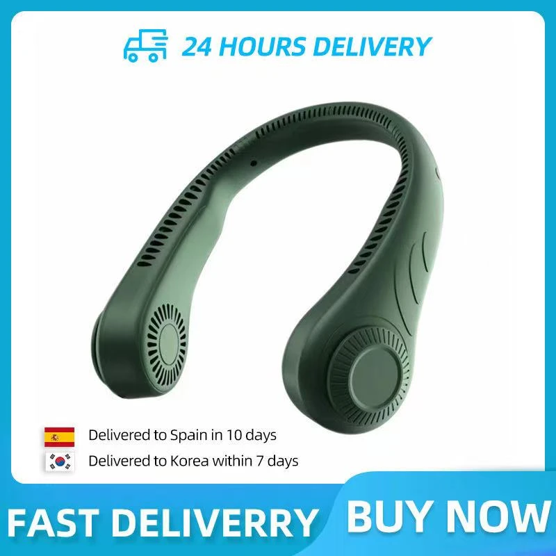 Portable Neck Fan, Hands Free Bladeless Battery Operated Wearable
