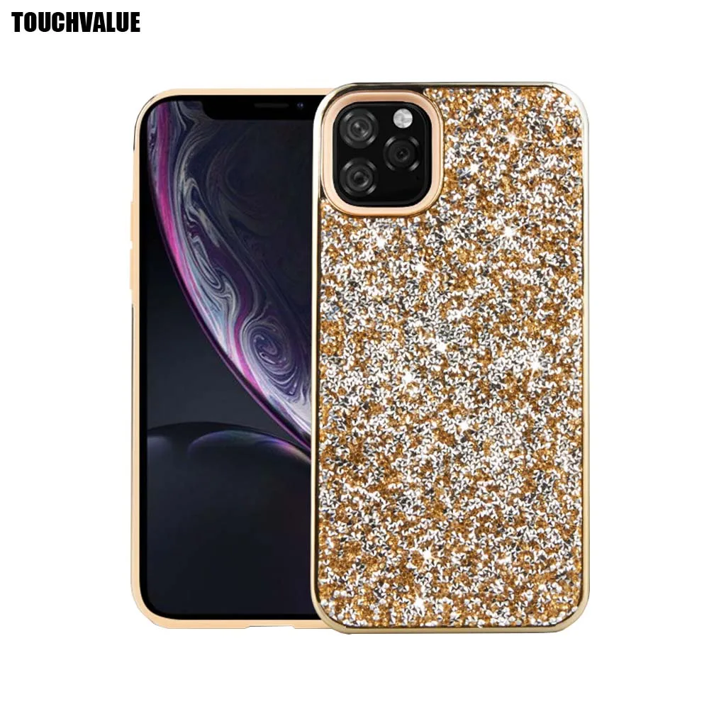 

For iPhone 11 Rhinestones Case Gold Rose Blue Pink Silver Black Fake Diamonds Case For iPhone 11 Pro Max Coque
