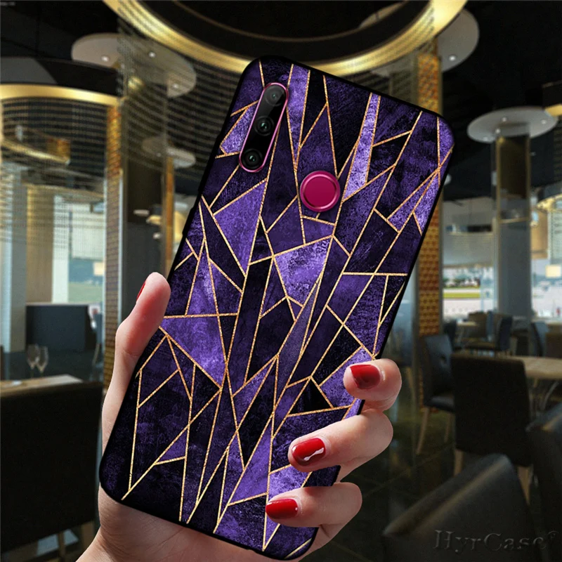 Marble Geometric Art Black Phone Case For Huawei Honor 10i 20i 30i 9 10 20 30 10X Lite Pro 9X 8X 8C Soft Silicone Cover huawei waterproof phone case Cases For Huawei