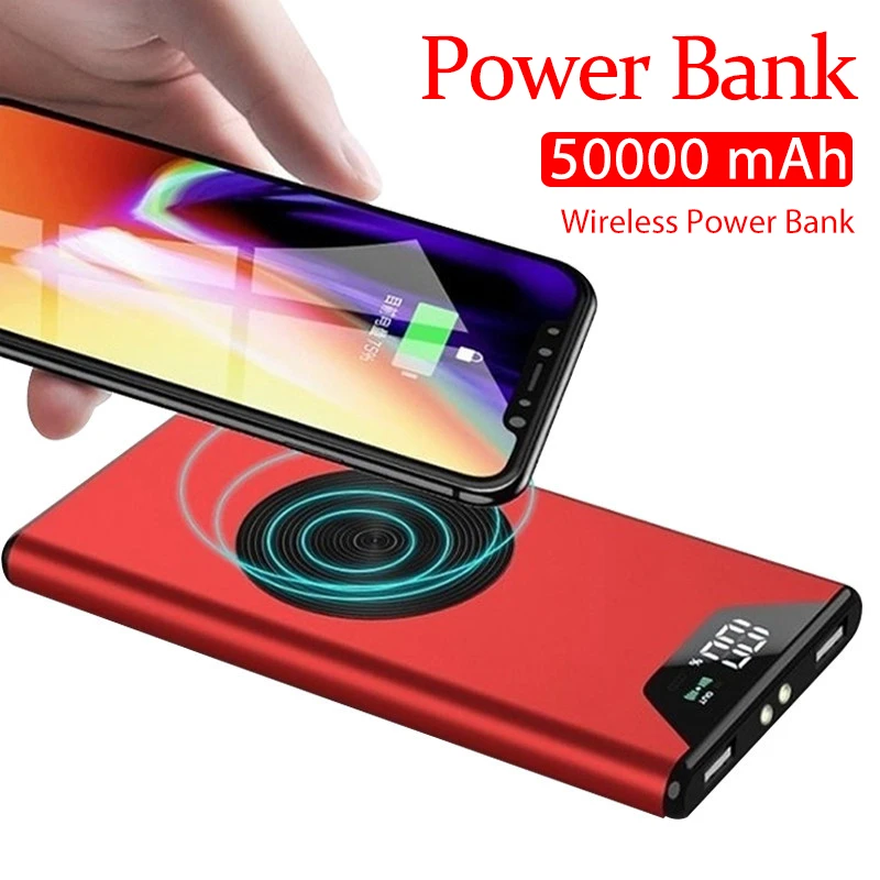 Power bank 50000mAh portable charging Poverbank mobile phone external battery digital display charger dual USB for Xiaomi Iphone portable usb charger