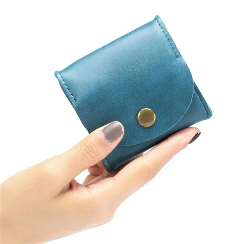 Coin purse earbuds storage bag 6 color leather for men women