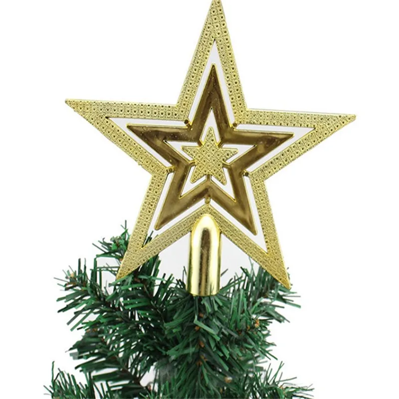 Веселая Рождественская Елка Топ сверкающие звезды висят украшения орнамент Treetop Топпер рождественские принадлежности Рождественская елка Декор