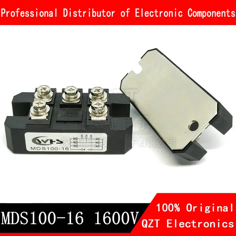 1pieces MDS100A 3-Phase Diode Bridge Rectifier 100A AMP 1600V Bridge Rectifier 1pieces mdq200a mdq 200a amp 1600v volt silicon single phase diode metal case bridge rectifier module