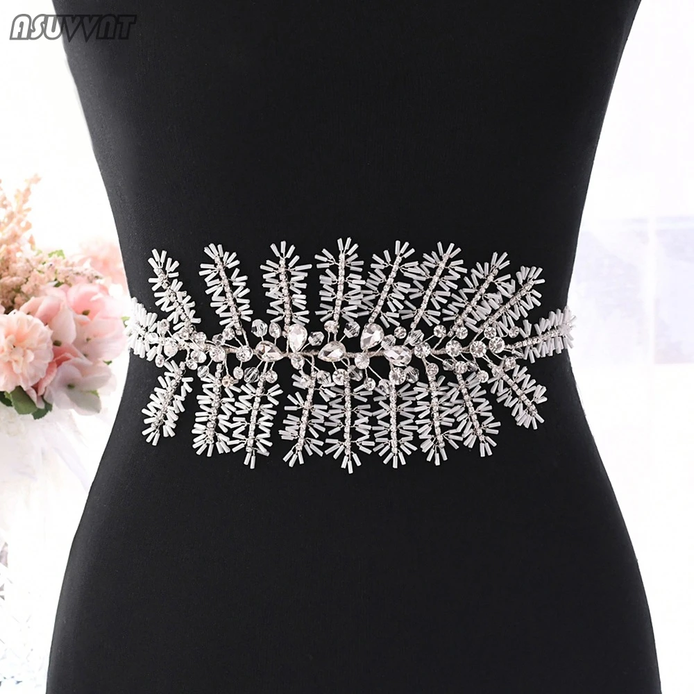 

Trendy Women Belt Rhinestone Wedding Belts For Bride Wedding Dress Leave Belt Accessories For Women Girl Party Night Dress