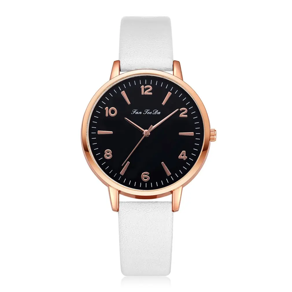 

Classic Black Dial Fashion Women Shape Quartz Wristwatch Multicolor Color Leather Strap Watch Band Analog Quartz Reloj Clearance