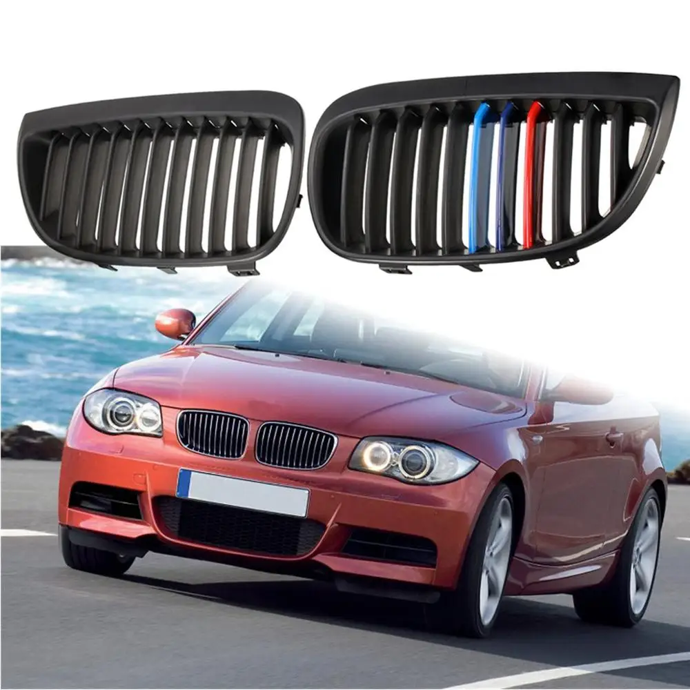 Решетки передние спортивные для BMW E87/E81 1 Series 2004-2007 матовые черные/матовые