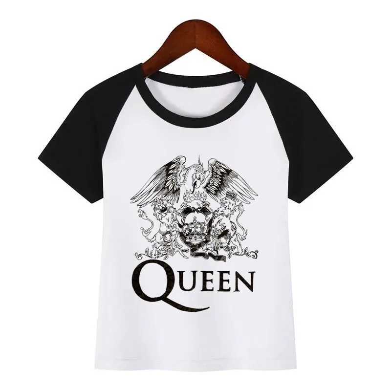 FREDDIE MERCURY/топ в стиле тяжелой рок, коллекция 100 года, футболка с принтом королевы детские летние топы с круглым вырезом, футболка для маленьких девочек повседневная детская одежда