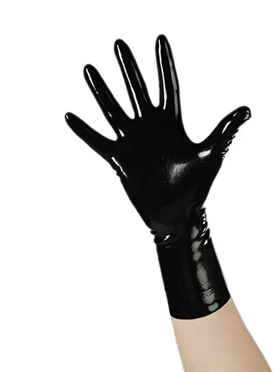 Latex Gloves Unisex Short Mittens Rubber Wrist Fetish Costume Female