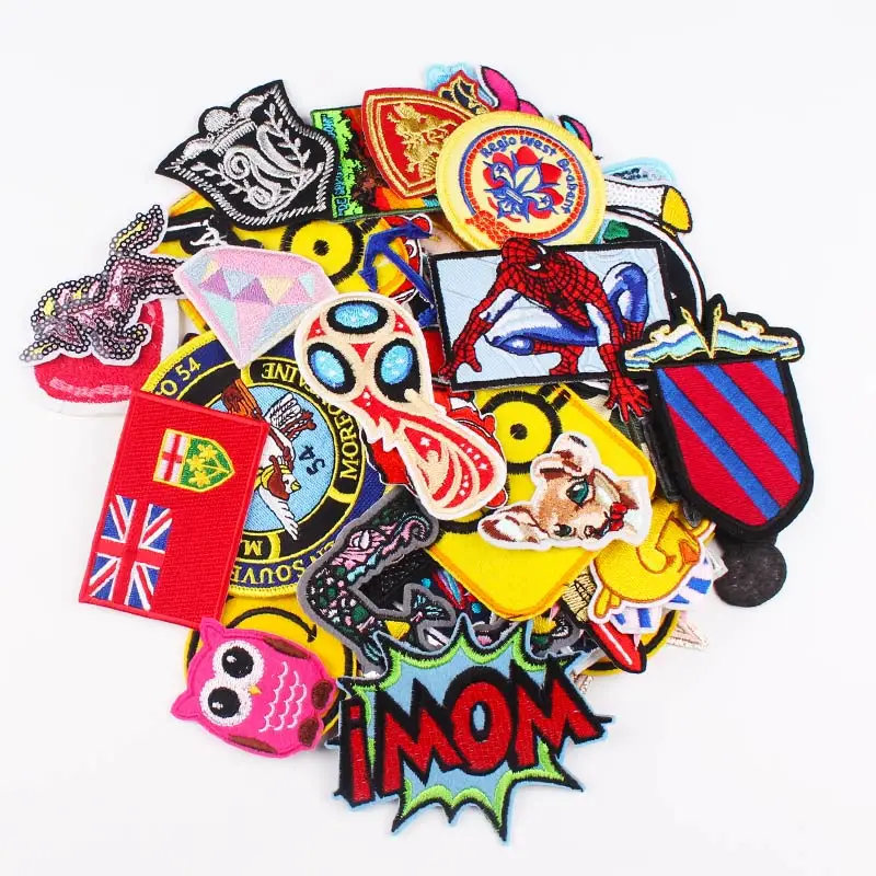 

20PCs Mixed Iron On and Sew-On Patches For Clothing Embroidery Patch Summer Fabric Badge Stickers For Clothes Jeans Decoration