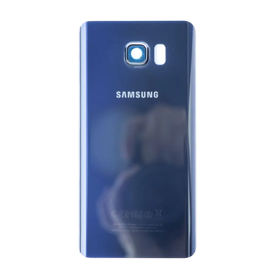 Чехол для задней крышки корпуса note5 для samsung Galaxy Note 5 N920 N920F с объективом, крышка для батареи, задняя крышка, замена стекла - Цвет: Blue With Lens