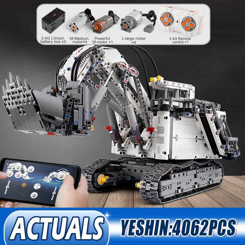 Высокотехнологичный автомобиль MOULD KING 13130 либгеры R 9800 экскаватор MOC 42100