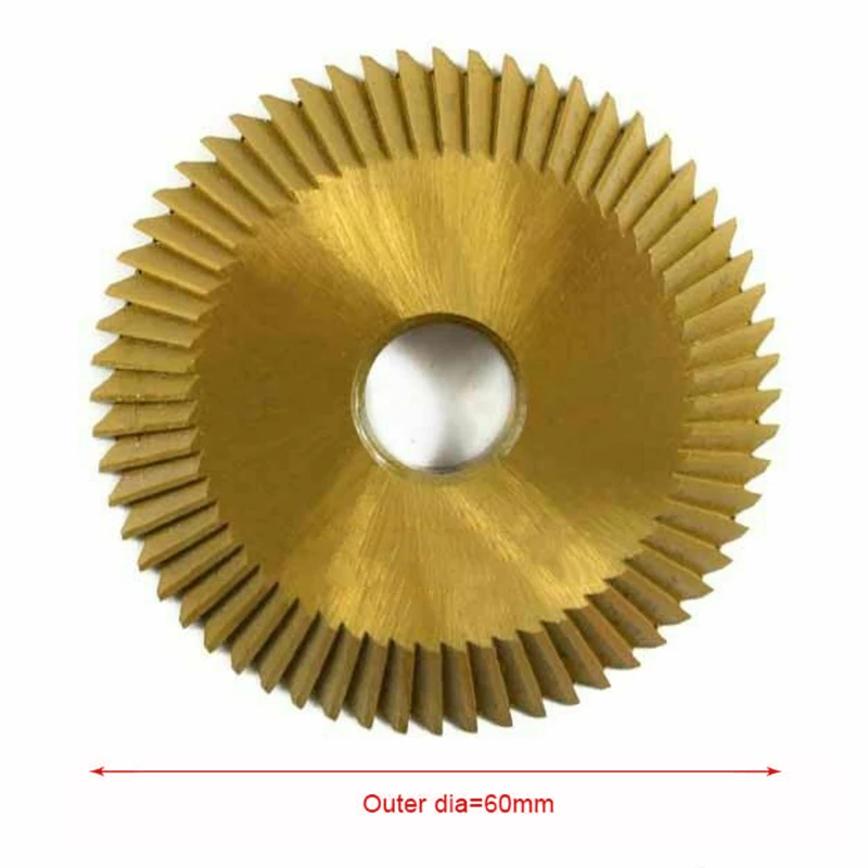 1*Milling Cutter 60*7.3*12.7 mm 60T Titanium-plated High Speed Steel Milling Cutter Locksmith new arrival