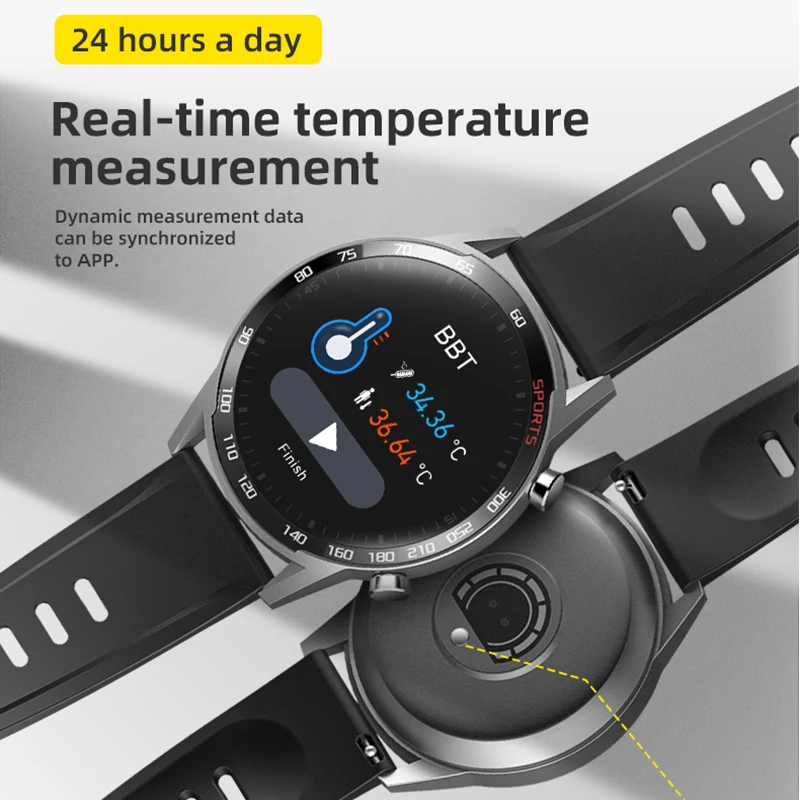 Тела Температура SmartWatch для Для мужчин измеритель артериального Давление