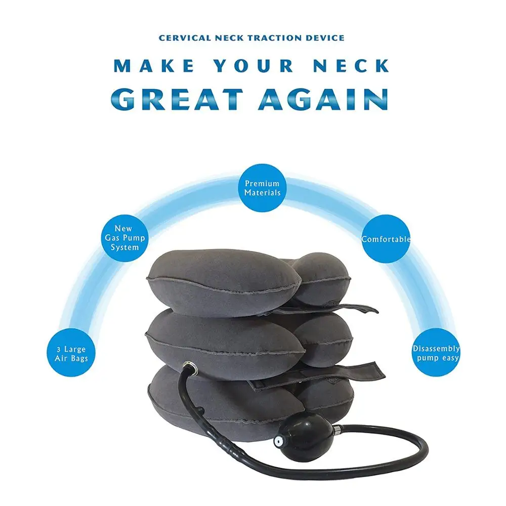 Almohada de cuello en U almohada inflable de aire cuello Cervical hombro Tractor dolor relajarse apoyo masajeador coj�n de tracc