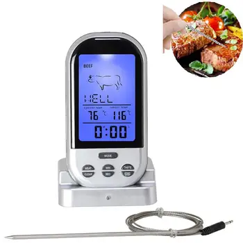 

Digital Wireless Oven Thermometer Meat BBQ Grilling Food Probe Kitchen Thermometer Cooking Tools With Timer Alarm
