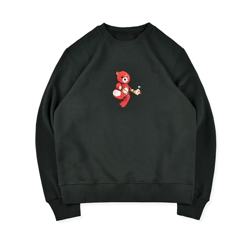 Трэвиса Скотта Astroworld Tour Skipping Bear свитер с круглым вырезом мужские Свободные флисовые толстовки с капюшоном странные вещи xxxtentacion Толстовка