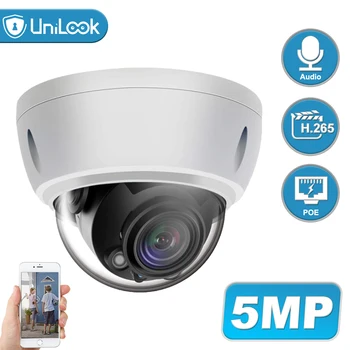 

UniLook 5MP Dome POE IP Camera Built in Microphone Outdoor Security CCTV Camera Weatherproof IP 66 IR 30m Support ONVIF H.265