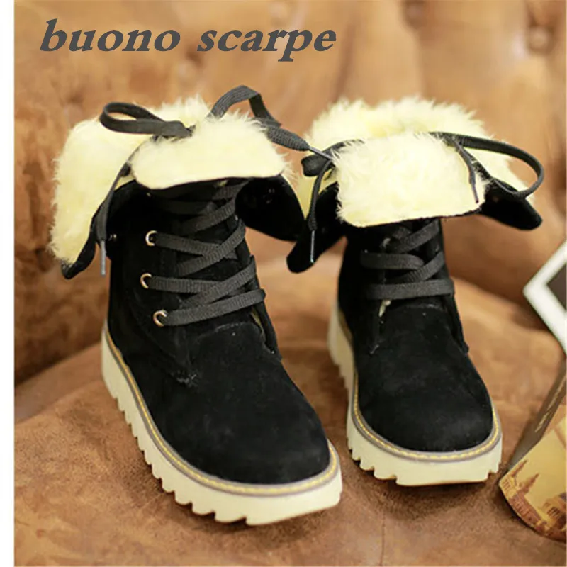 

Women's shoes thick hair warm inside short tube with Martin boots large size snow boots