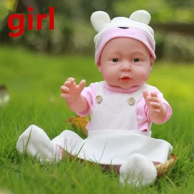 girl 41 см детская кукла-Реборн, мягкая виниловая силиконовая Реалистичная звуковая смешка, детская игрушка для новорожденных мальчиков и девочек, подарок на день рождения - Цвет: girl