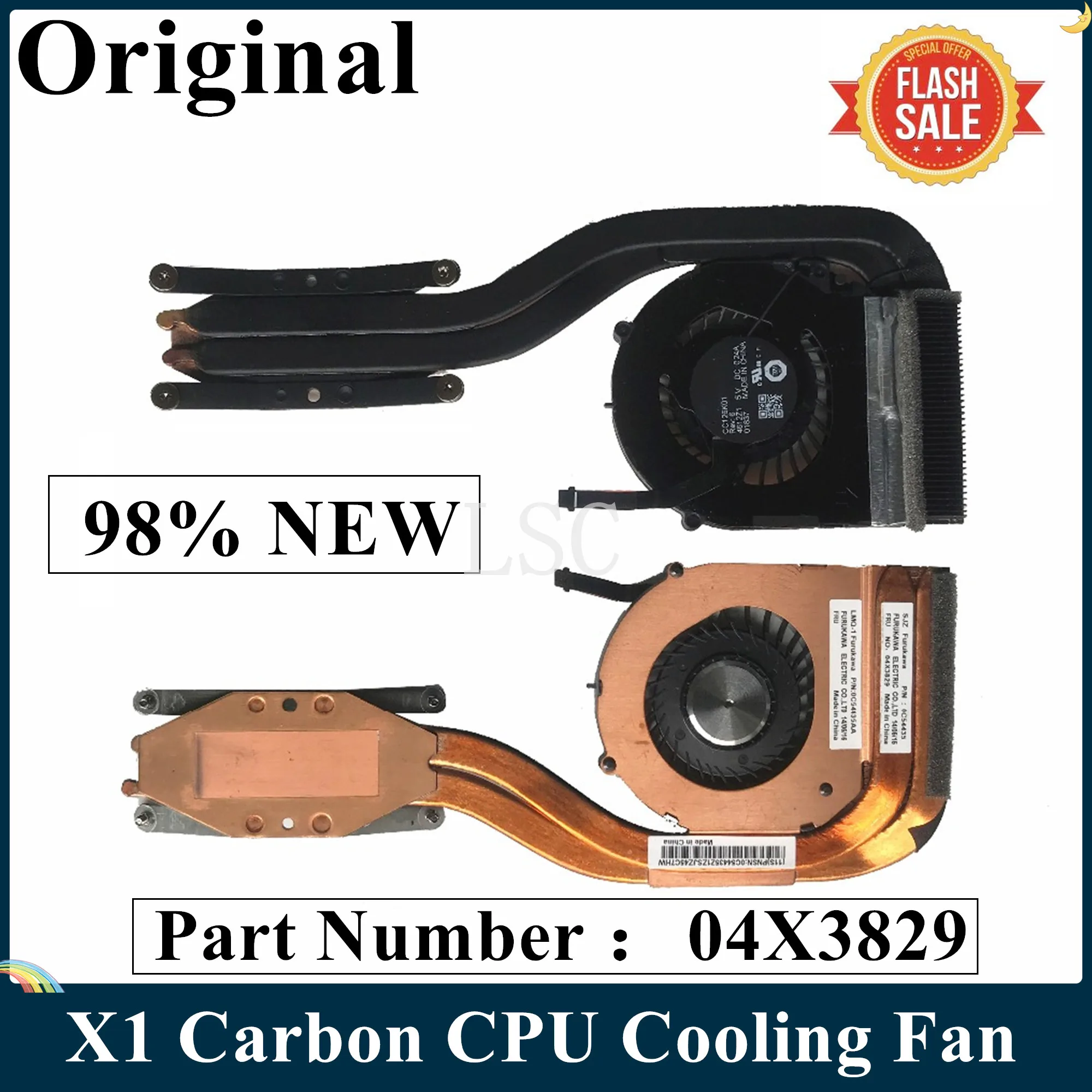 LSC Original Cooling Fan Heatsink For Lenovo Thinkpad X1 Carbon CPU Cooling Fan 04X3829 100