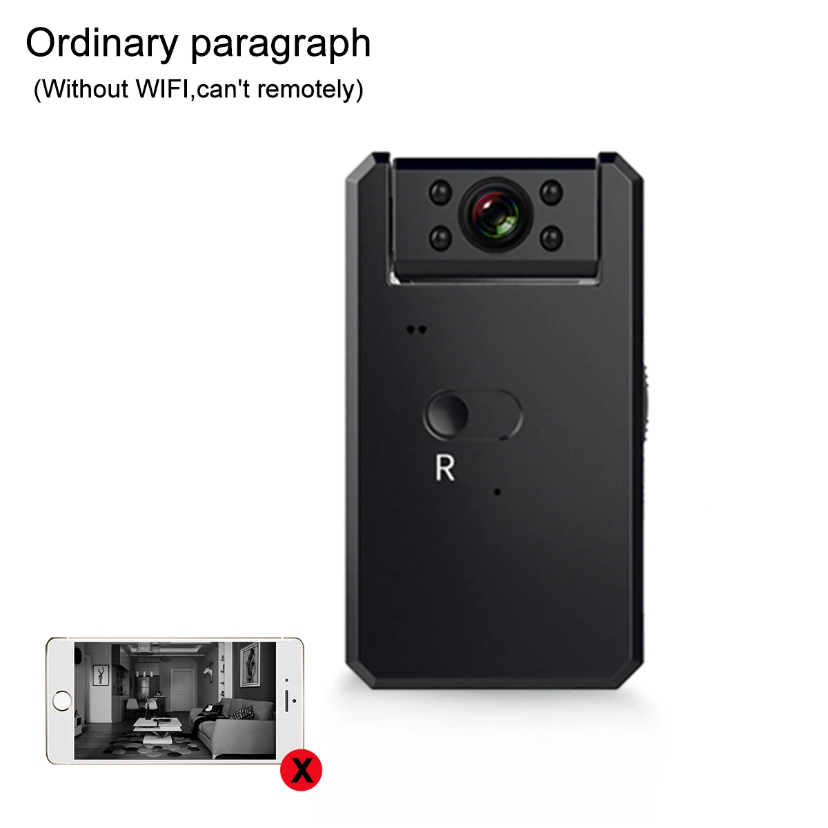 4K 1920*1080P HD камера 165 градусов широкоугольный Wi-Fi 1200 мАч батарея ИК функция ночного видения мини камера видеокамера - Цвет: Without WIFI