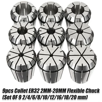 

Durable ER32 Spring Collet Chuck Kit for CNC Workholding Engraving Machine Milling Lathe Drilling Accessories 2-20mm Collets