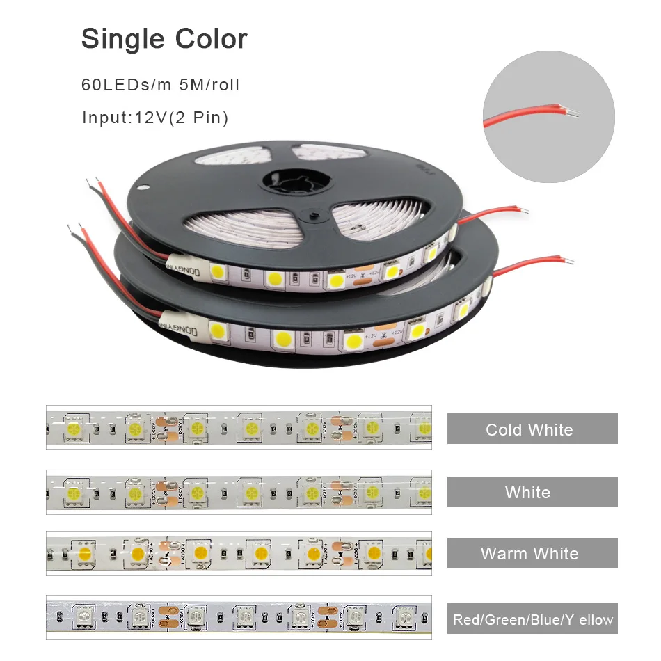 LED Strip 5050 DC12V 60LEDsm Flexible LED Light RGB RGBW 5050 LED Strip 300LEDs 5mlot (2)