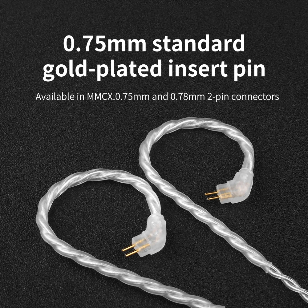 TRN наушники с посеребренным обновленным кабелем 0 75 \ 78 mmcx PIN для V80 V20 V10 AS10 IE80 V30 T2 T3