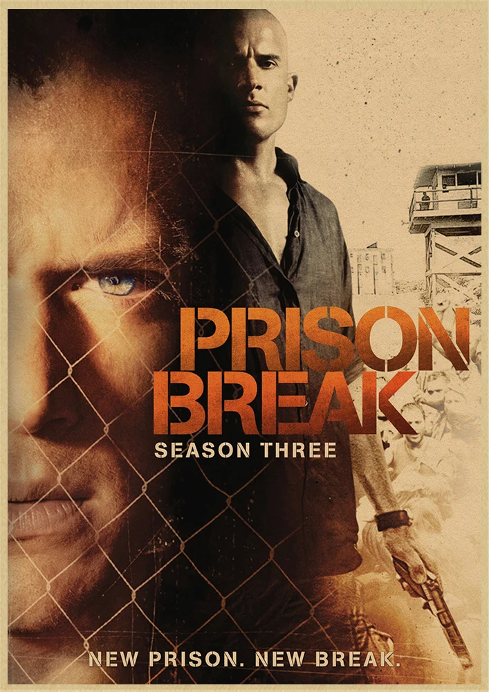 Prison Break Clássico Filme Kraft Papel Poster Bar Cafe Sala de