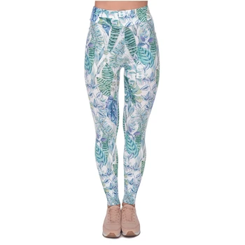 

New Design Women High Waist Legging Monstera Jungle Printing Fashion Leggings Woman Pants#3