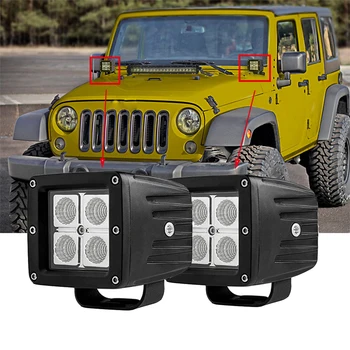 

ECAHAYAKU 1PCS 3inch 12W 12V 24V offroad LED work light Driving Fog Headlight for 4WD AWD SUV ATV Golf Cart Driving Lamp