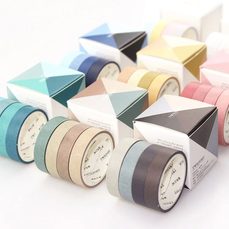 

4pcs/set Fall In Love with Color Washi Tape Kawaii Scrapbooking Decorative Tapes Rainbow Color Masking Tape Office Supplies