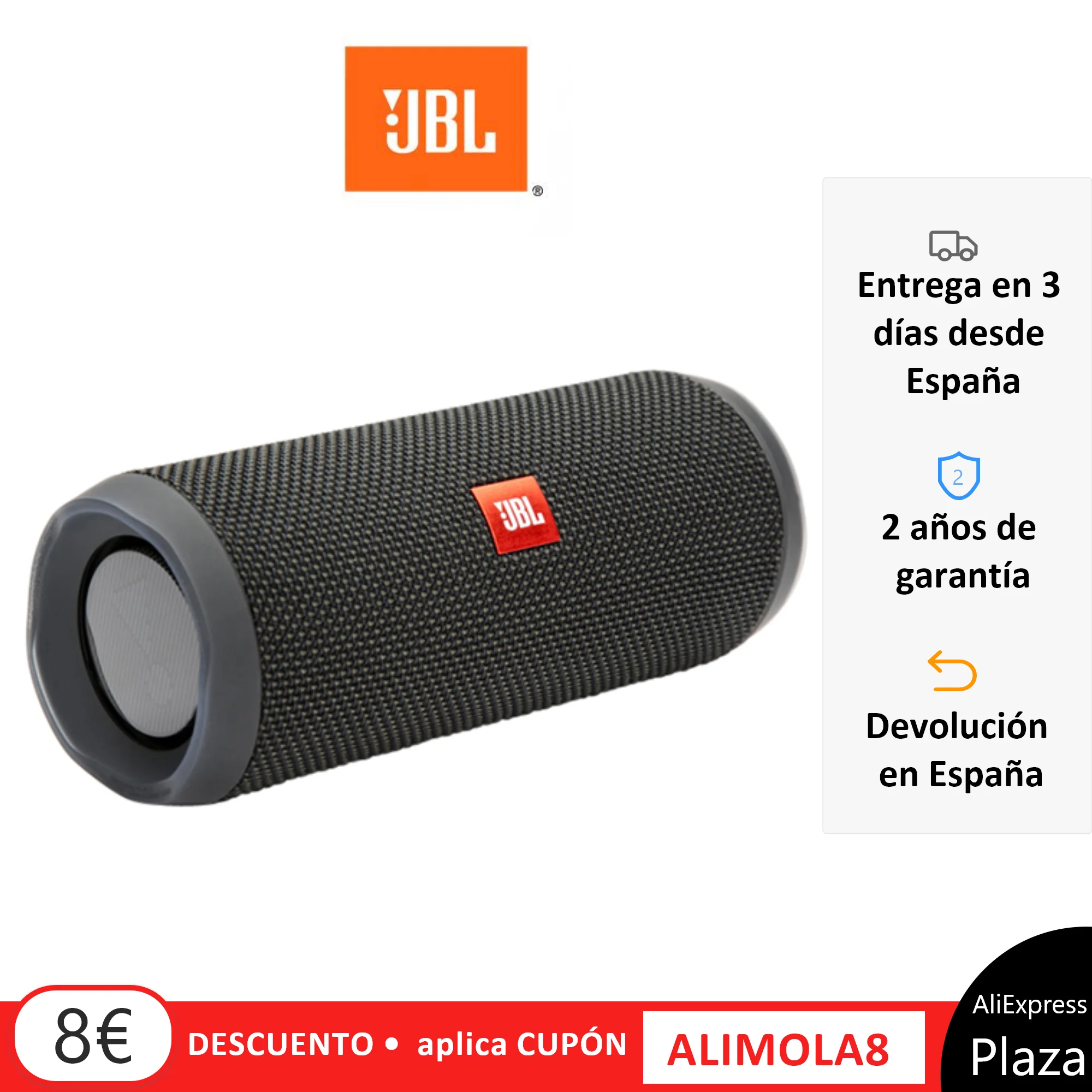 JBL Flip 4 Powerful Bluetooth Speaker, Mini Portable, Wireless, Waterproof BT Speaker with Bass and Stereo Music Perfect Travel