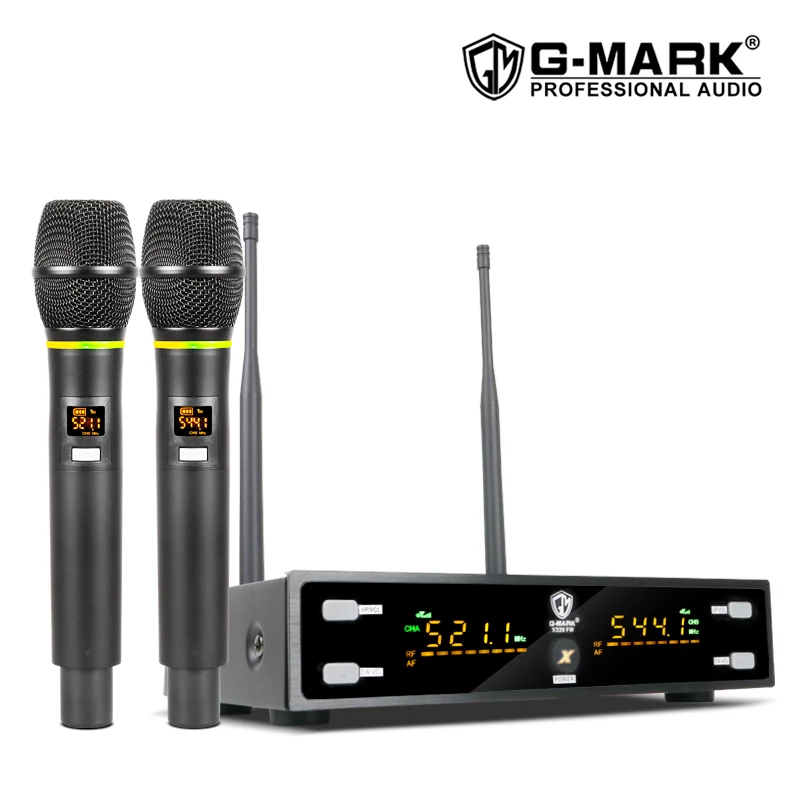 G-MARK X320FM Wireless Microphone Professional Karaoke Mic Frequency Adjustable Metal Body 80M Receive Singing Chruch Party