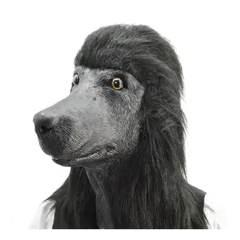 

halloween Party Ball Costume Purge Poodle Dog Full Head Mask Rave Animal Cosplay Latex Realistic Breathable Dress