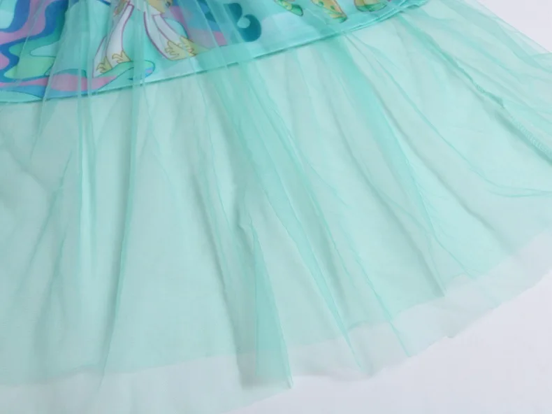 Юбка для маленьких девочек; Повседневная сетчатая юбка-пачка принцессы с рисунком для девочек; милая детская одежда с пони; короткое платье с пузырьками