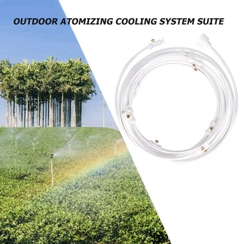

Outdoor Watering Irrigation Misting Cooling System Kit Brass Nozzle Greenhouse Garden Watering Irrigation Sprinkler Hose Set