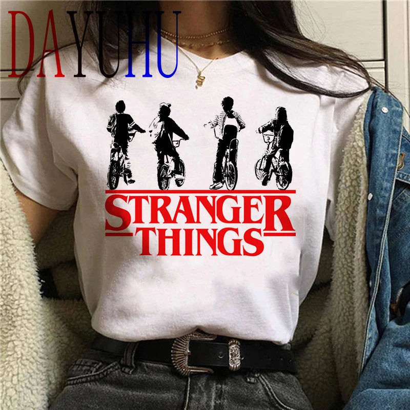stranger things Season 3 T Shirt Women Harajuku New Tshirt Funny 90s Female Graphic T-shirt Ullzang Upside Down Top Tees Cartoon