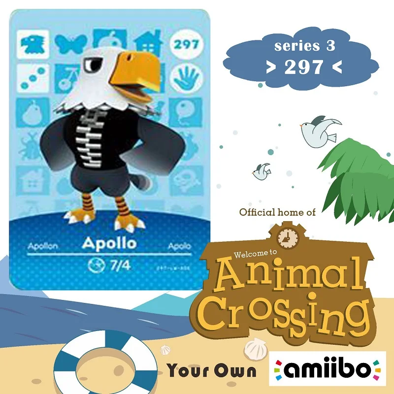 

297 Apollo Amiibo Card Animal Crossing Series Animal Crossing New Horizons Amiibo Card Work for Ns Switch Games Nfc Card