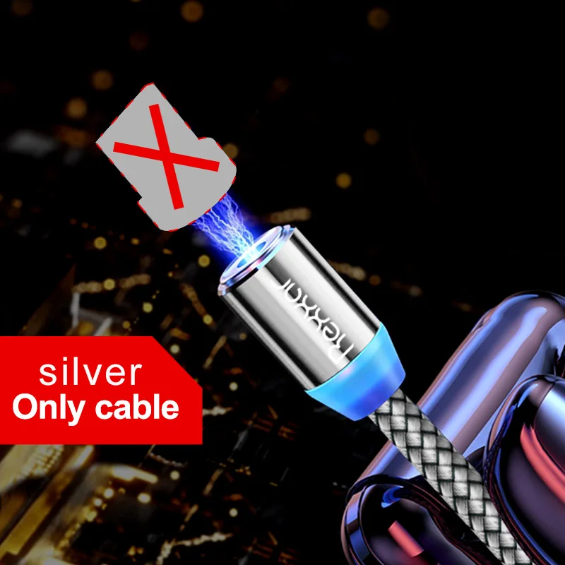 Магнитный кабель Быстрая зарядка usb type C кабель магнитное зарядное устройство Micro USB кабель мобильного телефона Кабели для Samsung iphone USB шнур 1 м - Цвет: Only Silver Cable