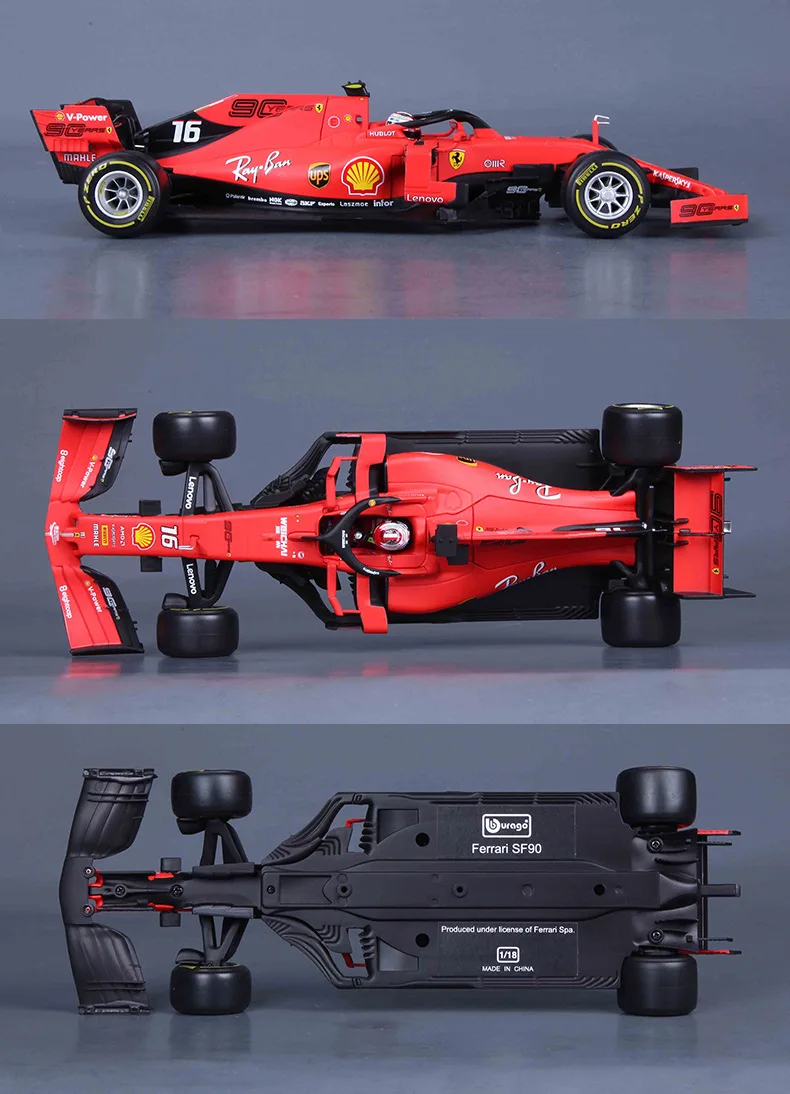 Burago 1/18 моделирование металлическая модель автомобиля игрушка для Ferrari F1 SF90 Формула одна литая металлическая модель игрушки Кими Райкконен с коробкой