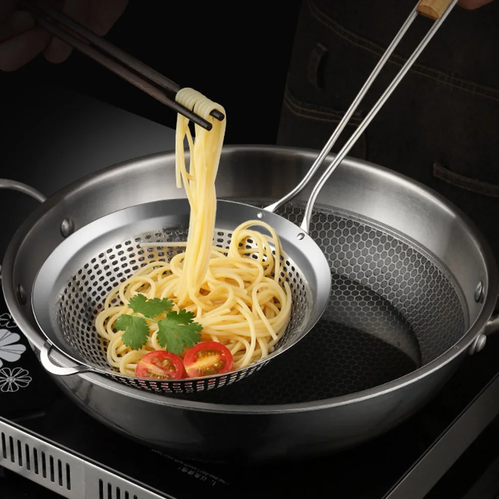 Stainless Steel Food Strainer Scoop Colander Kitchen Colander Frying
