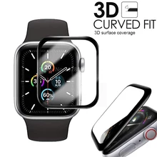 3D HD чехол из закаленного стекла для Apple Watch series 5 4 защитная пленка для экрана устойчивая к царапинам Водонепроницаемая Для iWatch 44 мм 40 мм